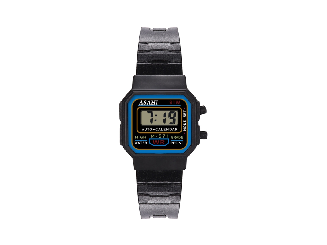 Relógio eletrônico feminino, pulseira esportiva digital quadrada