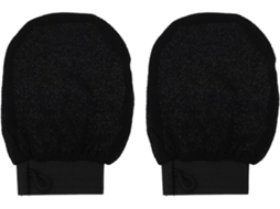 1 Par De Esponjas Esfoliantes Pretas Para O Corpo, Massagem Confortável E Remoção De Impurezas.