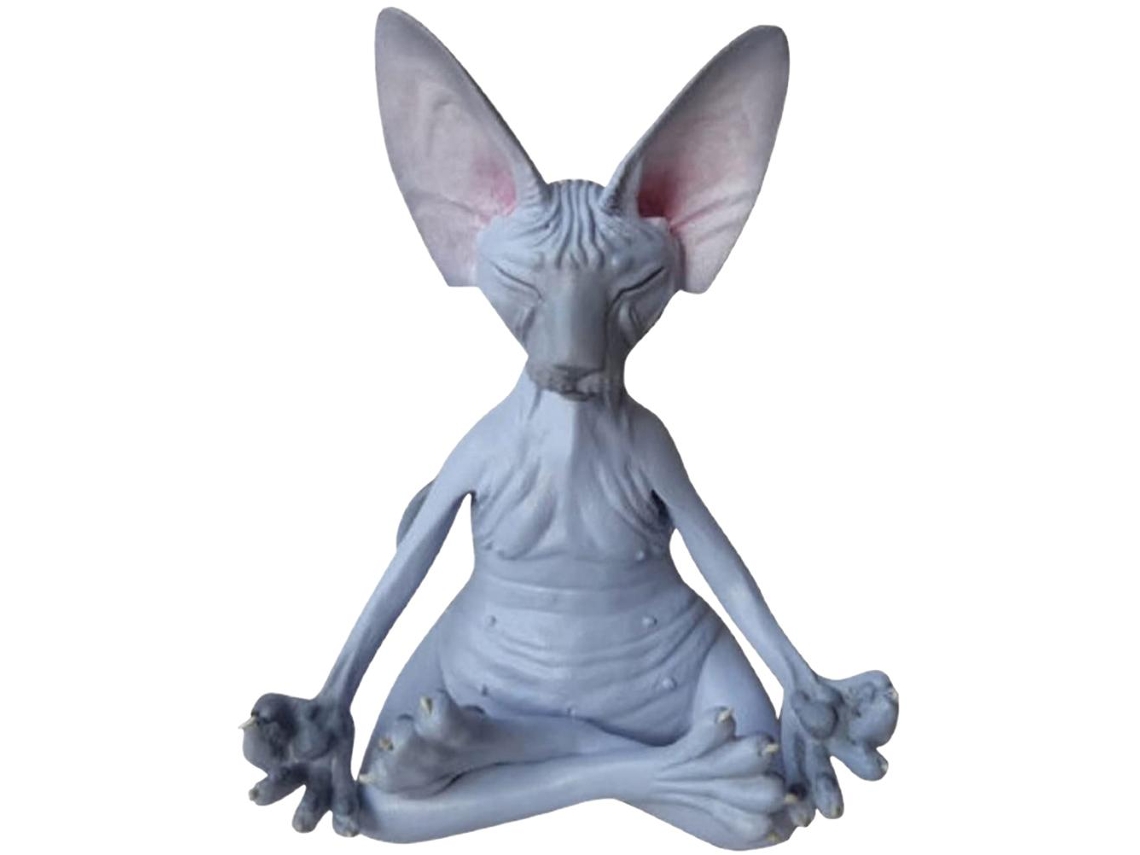 Laxiscreed Gato De Meditação Em Resina Para Decoração De Escritório E Sala
