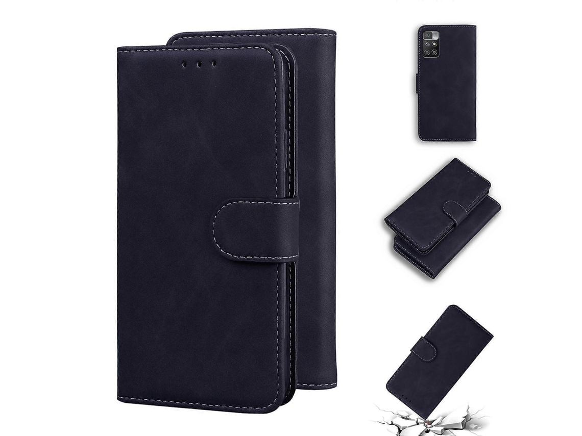 Capa De Celular Flip Em Couro Sintético Com Toque Suave E Cor Pura Para Xiaomi Redmi 10