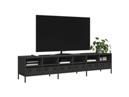 Vidaxl Móvel De Tv 202x39x43,5 Cm Aço Laminado A Frio Preto