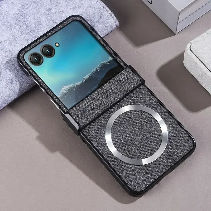 (cinza, Motorola Razr 40 Ultra)capa Protetora Resistente A Choques De Capa Dura Com Suporte Para Carregamento Sem Fio De Sucção Magnética Magsafe