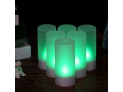 Conjunto de 6 Velas Led sem chama, recarregáveis com controle remoto para Festas, Natal, Casamento | S/MARCA