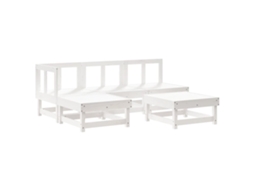 Conjunto de 5 Lounge de Jardim Madeira de Pinho Maciça Branco MAISON EXCLUSIVE