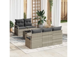 Vidaxl Conjunto De Sofás 6 Unid. 5-número De Lugares Cinzento-claro