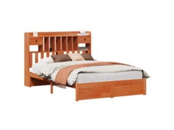 Conjunto de 2 Estruturas de Cama de Estante Marrom Cera 200x160 cm MAISON EXCLUSIVE