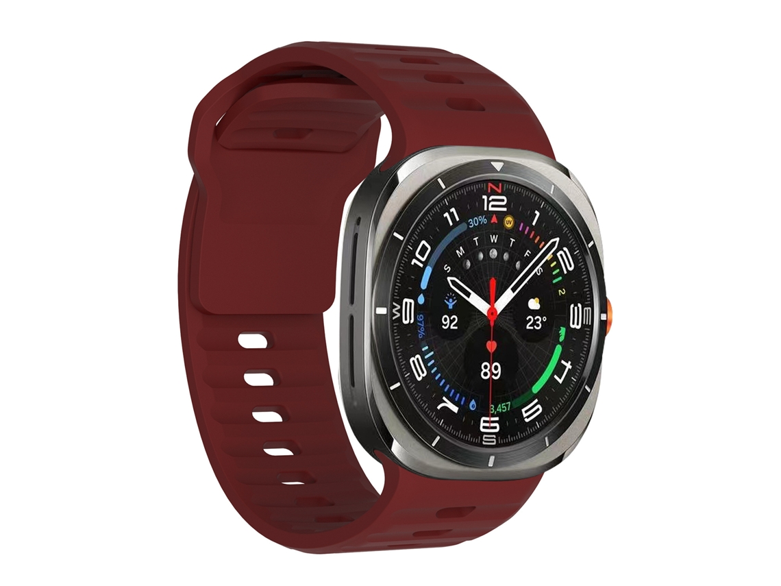 Pulseira De Silicone Macia Para Samsung Watch Ultra 2 47mm, Substituição Desportiva Com Fecho Rápido Bordô Hexinyigjly