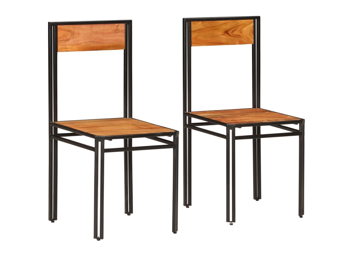 Vidaxl Cadeiras De Jantar 2 Pcs Madeira Acácia Maciça
