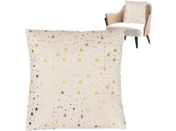 Capa De Almofada Natalina 46x46 Cm Decorativa Com Estrelas E |