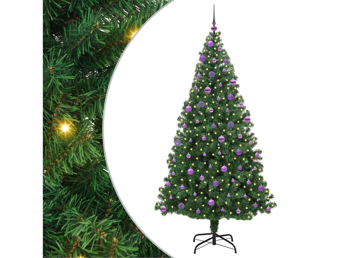 Conjunto 1 Luzes De Cordão Decorativas Vidaxl Verde Pvc (210 Cm)