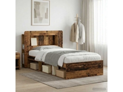 Vidaxl Estrutura de Cama com Armazenamento Madeira Antiga 90 X 200 Cm