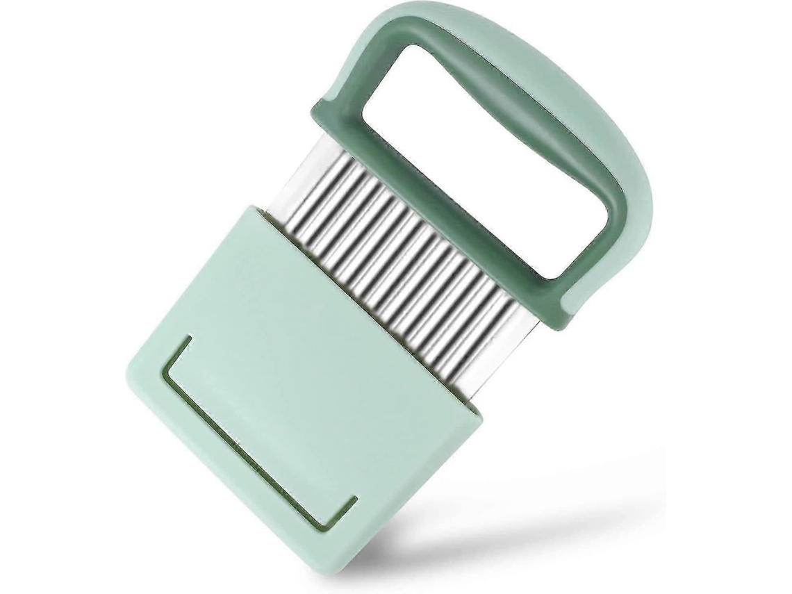 Cortador De Legumes Ondulado De Aço Inoxidável Com Cabo Protetor, Ferramenta Para Fatiar Batatas Everley891 (verde)
