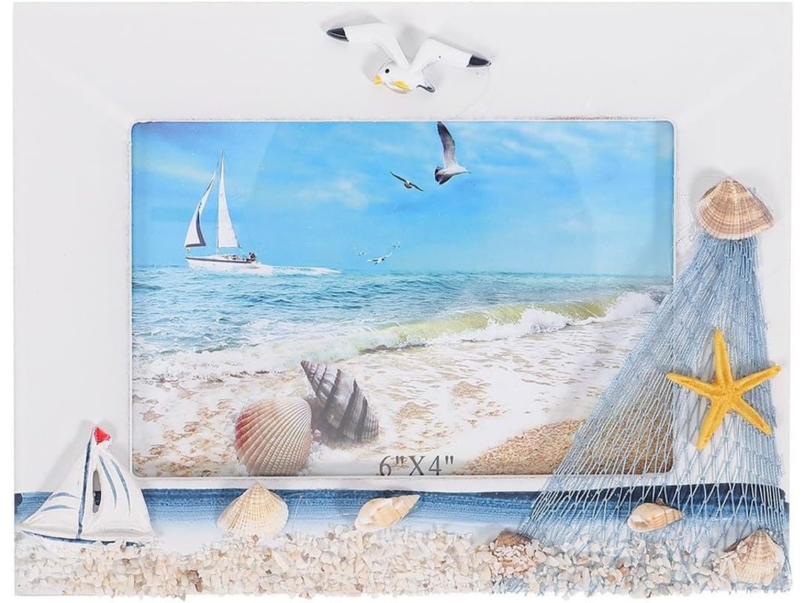 Porta Retratos Madeira Estilo Mediterrâneo Elegante 15 Ideal Decoração Cm Mesa Casa GOKOCO