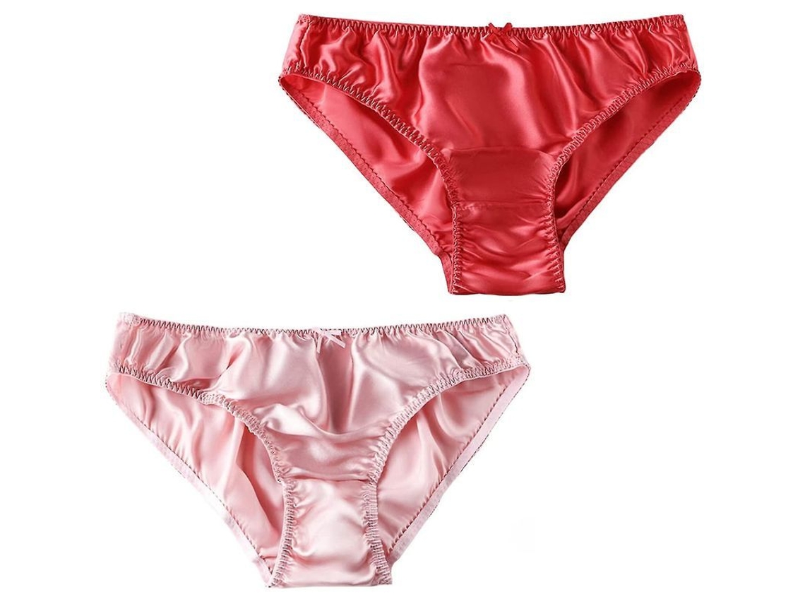 2026 braguitas de Seda de Morera para Mujer Bikini Sexy Calzoncillos de Seda Satinada Ropa Interior 2 Piezas