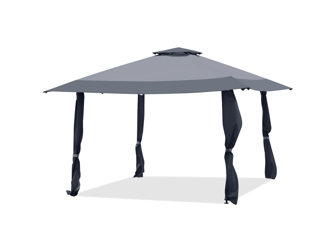 Tenda Dobrável COSTWAY com Toldo Impermeável e Proteção UV 3x6m Tecido Oxford Azul S/MARCA