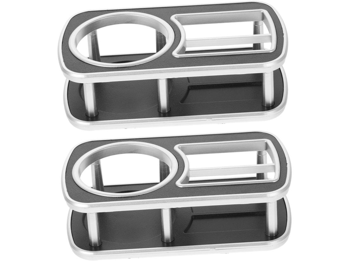 Suporte Para Copos E Organizador De Celular Para Carro, Em Duas Peças, Com Encaixe Para Acessórios.