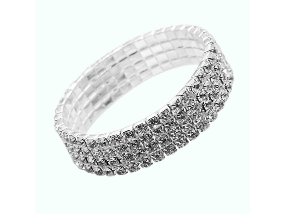 Bracelete De Mulher Elástico Com Strass