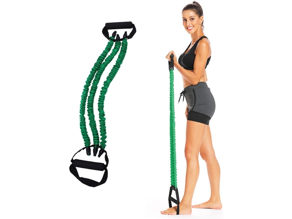 Expansor E Aparelho De Exercícios Mola Para Adultos, Em Material Tpe, Com Três Níveis Resistência 3x25 Libras