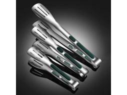 Conjunto De 3 Pinças Aço Inoxidável Para Churrasco E Confeitaria, Verde