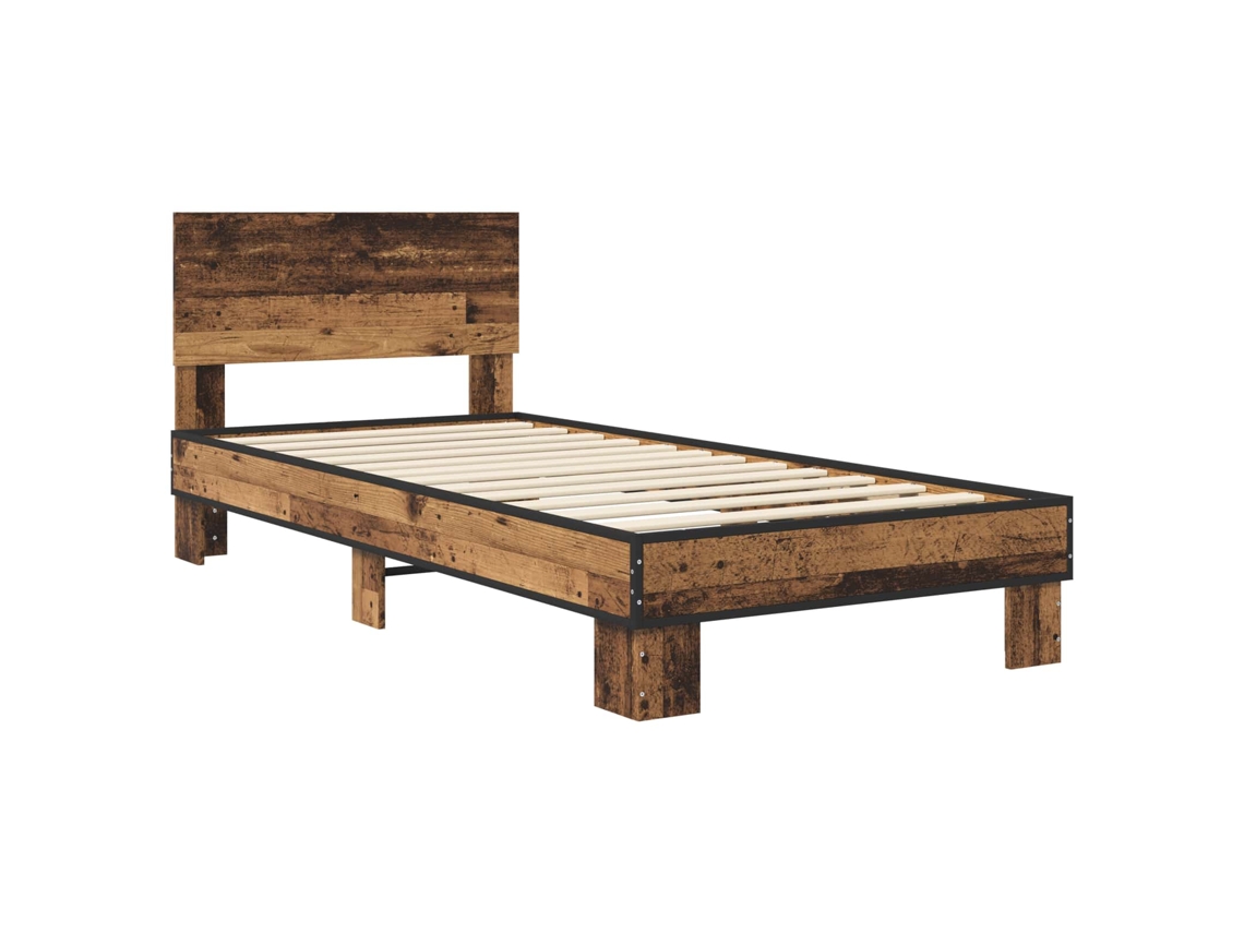 Estrutura de Cama com Cabeceira Madeira Antiga MAISON EXCLUSIVE (80x200 cm)