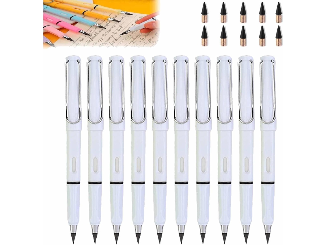 10 Sets Black Technology Peil, Inkless Eternal With Eraser, Black
