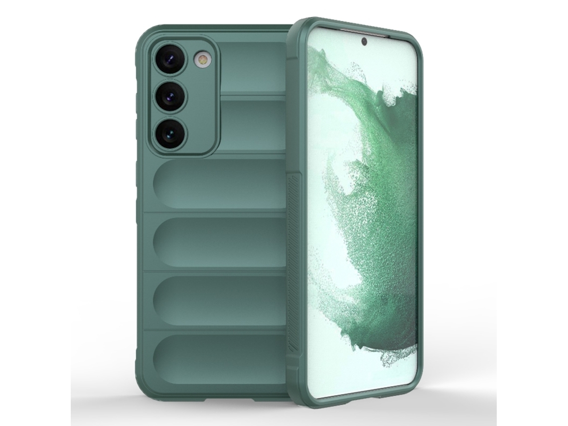 Capa Halinuia Para Samsung Galaxy S23 5g Magic Shield Tpu Flanela Verde Escuro (proteção Integral, Interior Em Flanela)