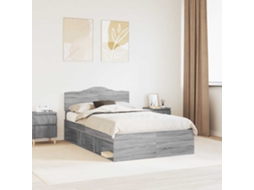 Vidaxl Estrutura Da Cama Com Cabeceira Cinza Sonoma 120 X 200 Cm