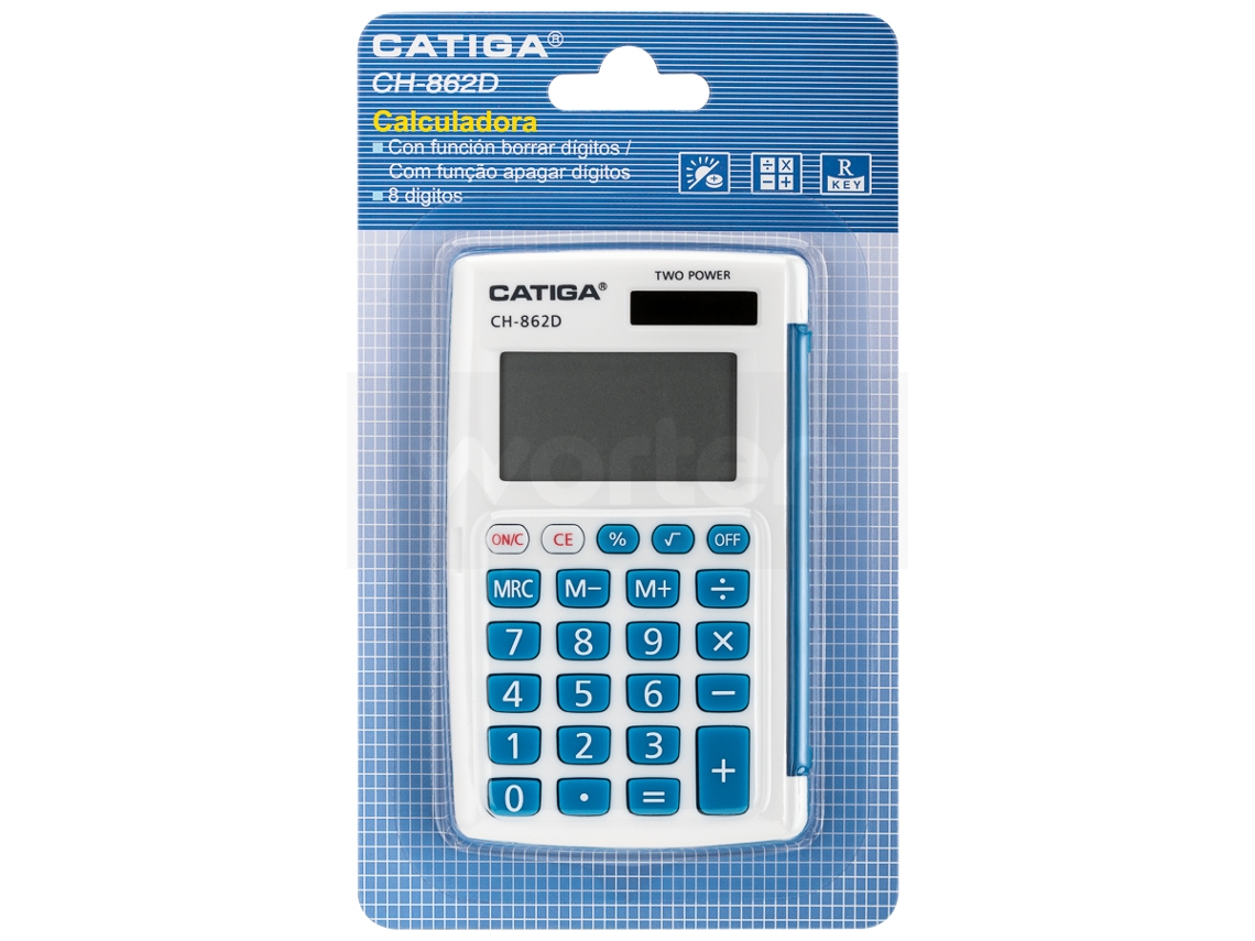Calculadora Básica CATIGA CH-862D Azul  (8 dígitos)