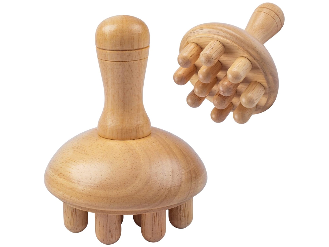 Massageador De Madeira De Cogumelo Para Terapia Corporal