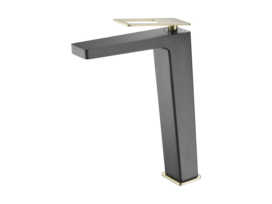 Torneira Monocomando de Cano Alto de Lavatório Cor Preto Ouro Brilhante MICE COLLECTION