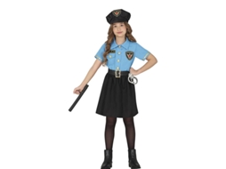 Fato de saia policial azul para menina