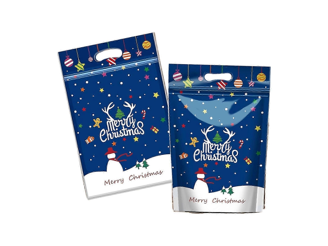 Sacos De Doces De Natal, 50 Unidades De Plástico Com Base Plana E Alça