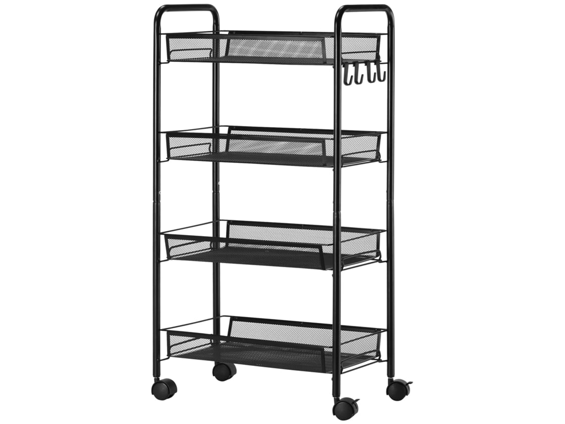 Mesa de Centro ORBITRA COMMERCE ajustável, com trilhos de metal, aglomerado, pés com protetores, branco