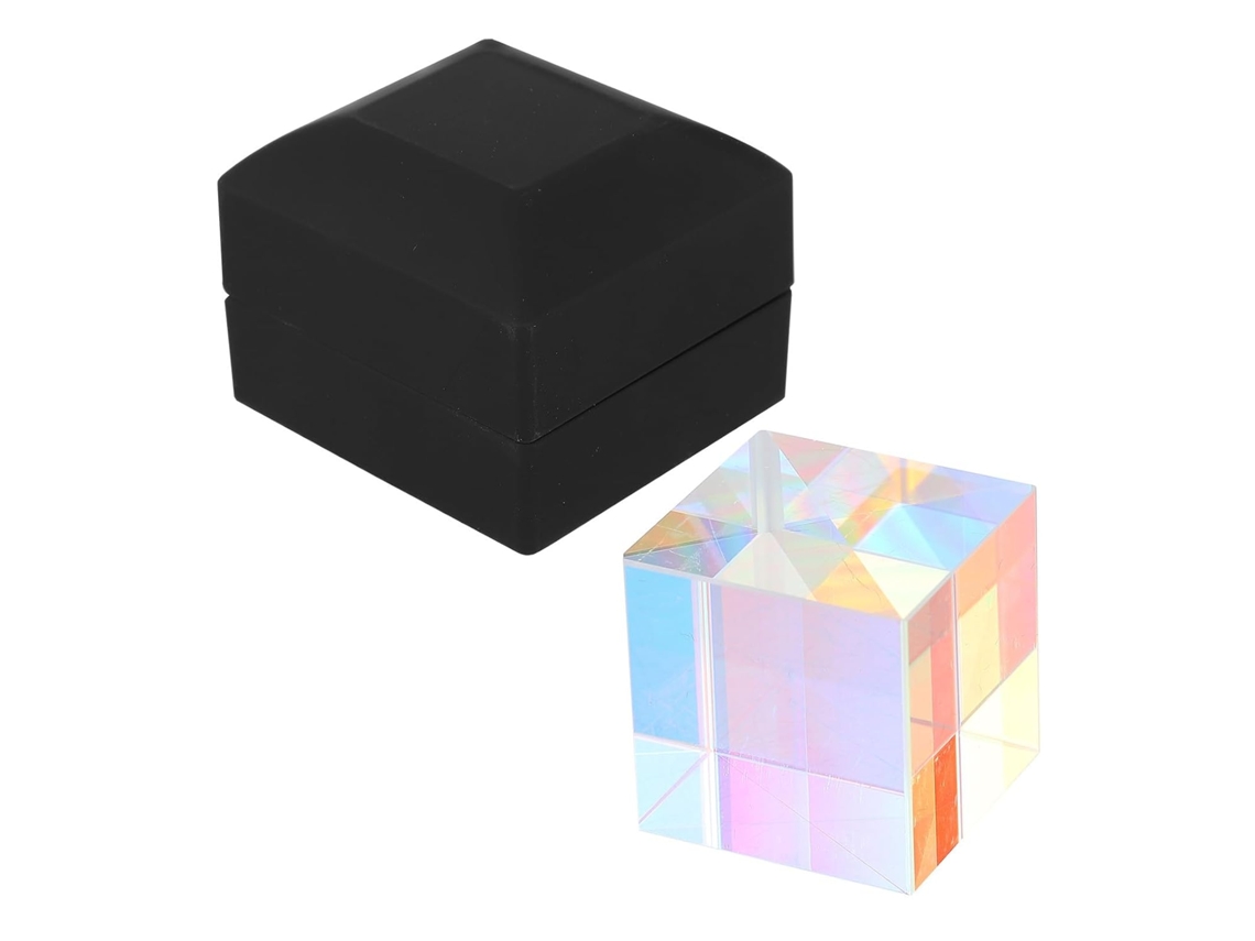 Prisma De Cristal Óptico Em Formato De Cubo Quadrado Com Caixa, Fácil De Usar.