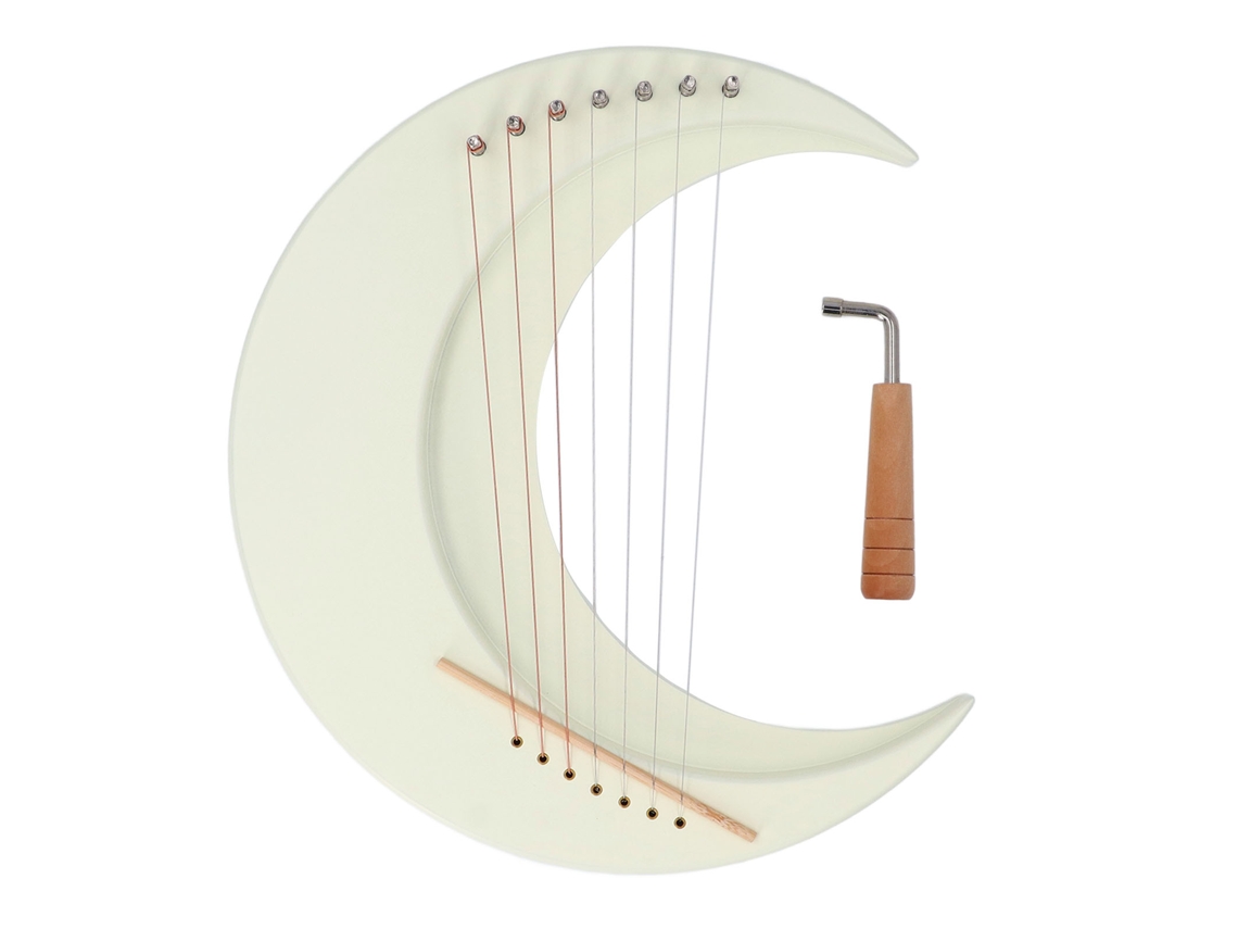 Walshlxq arpa Lira de 7 Cuerdas Profesional Portátil Clásica em Forma de Lua para Crianças, Adultos e Iniciantes