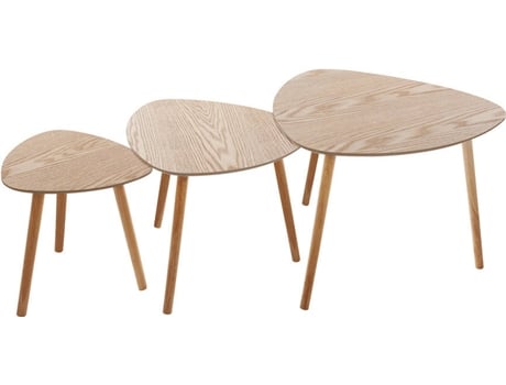 JOGO DE MESA DE CENTRO DE MADEIRA MODELO MILEO