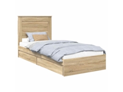 Cama com Armazenamento com Gaveta Carvalho Sonoma 100x200 cm MAISON EXCLUSIVE
