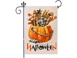 halloween garden flag by linho duas faces abóbora engraçada outono