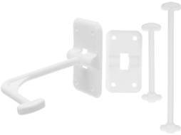 Trava De Porta Villcase Para Trailer Motorhome, Em Plástico Branco, Com Pino De Retenção E 8 Parafusos