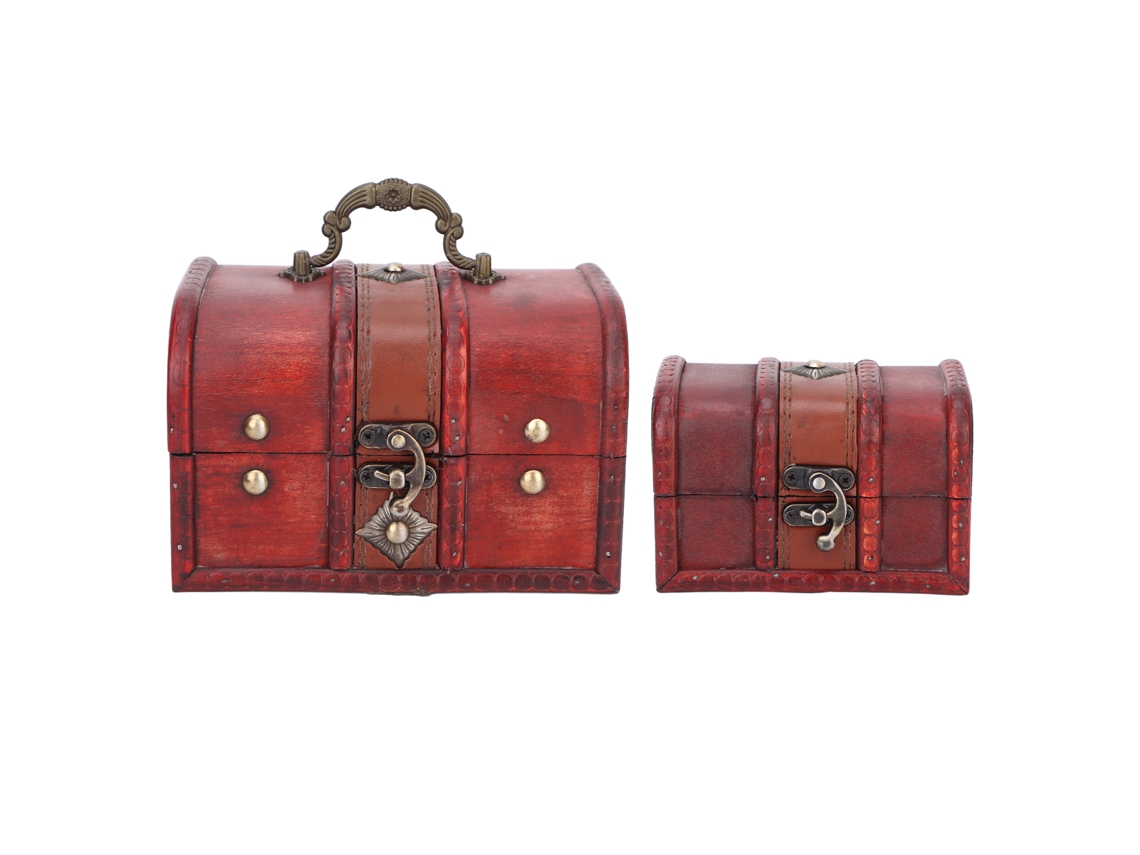 2pcs Caixas De Armazenamento De Madeira Vintage Para Lar E Escritório