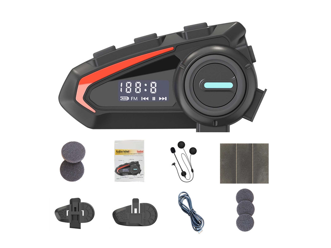 Auriculares Bluetooth 5.1 para Casco de Motocicleta Con Reducción de Ruido, Resistentes Al Agua, Contestador Automático Y Asistente de Voz.