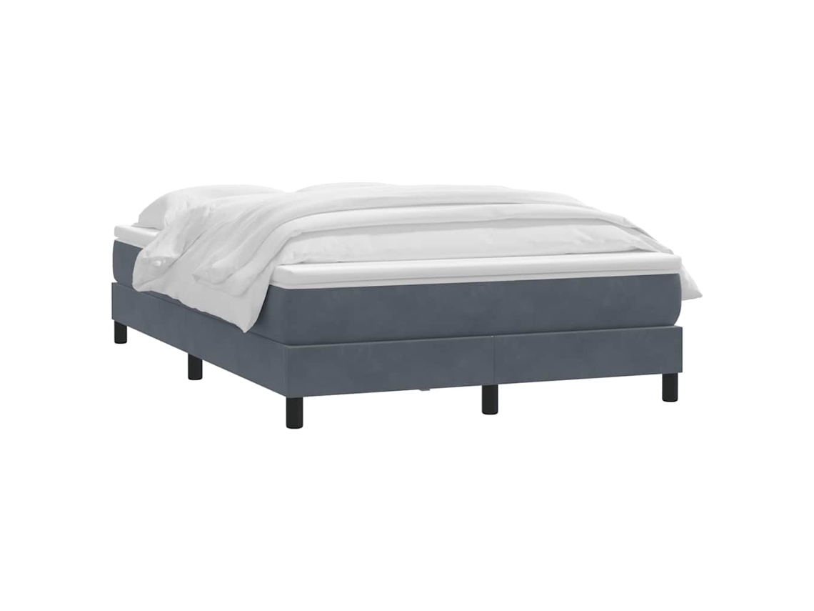 Cama boxspring VIDAXL Cinzeto Veludo (160x210 cm)