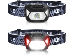 Kit com 2 Lanternas de Cabeça LED 1300 Lux, 6 Modos, Luz Vermelha BRILVIBERA