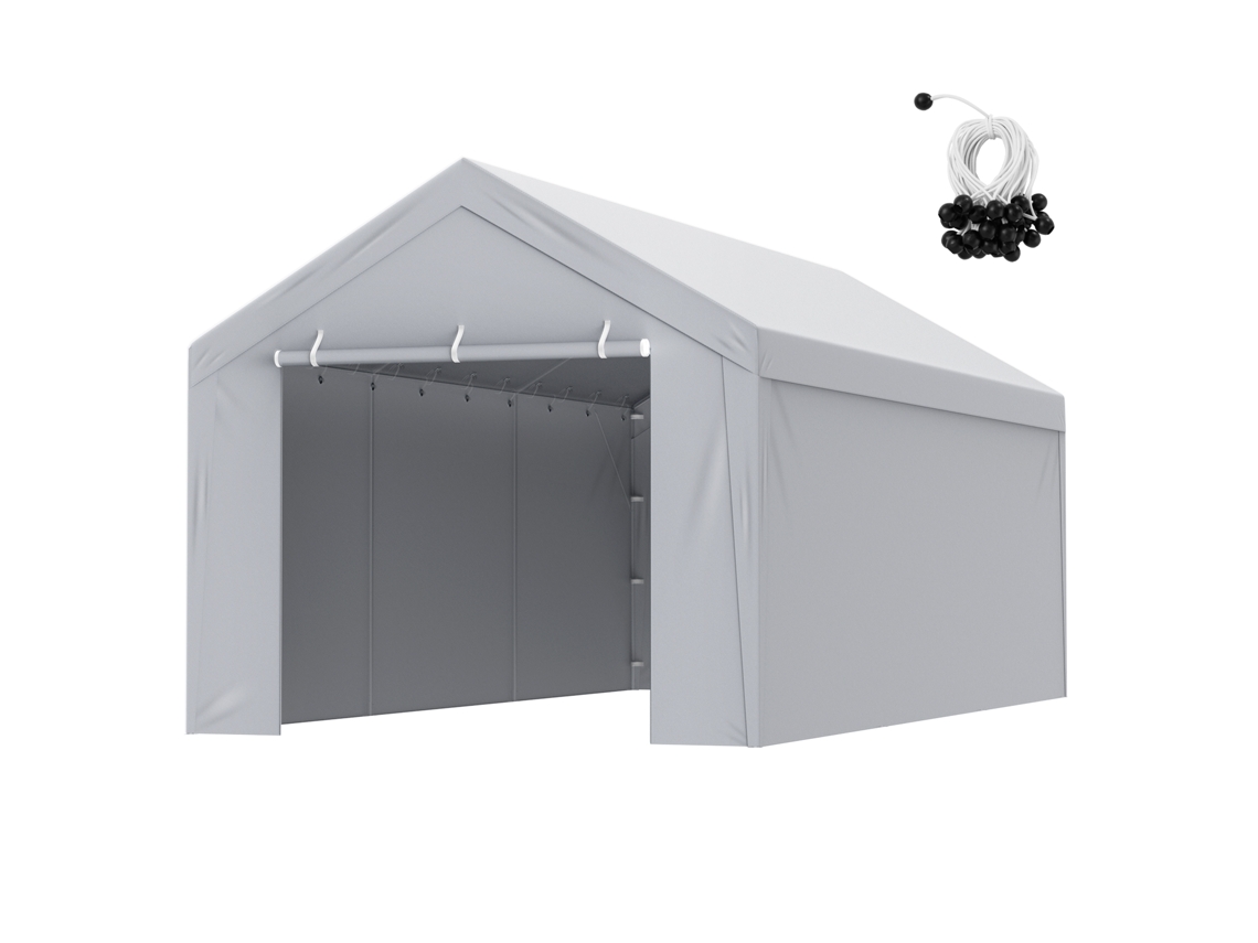 VEVOR Carport Substituição Dossel Carro Abrigo Tenda Superior Parede Lateral 10X20 Pés Branco