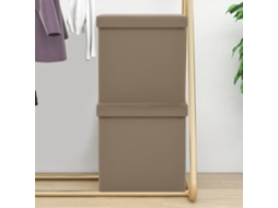 Vidaxl Bancos De Arrumação Dobráveis 2 Pcs Pvc Cor Cappuccino