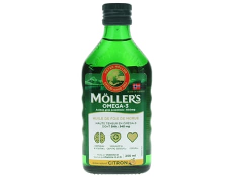 Óleo de fígado de bacalhau ômega-3 sabor limão 250 ml MÖLLER'S