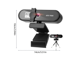 Webcam 2k Full Hd 1080p Para Pc, Computador E Notebook Com Gravação De Vídeo, Lente Com Foco Automático, Microfone E Proteção De Privacidade.