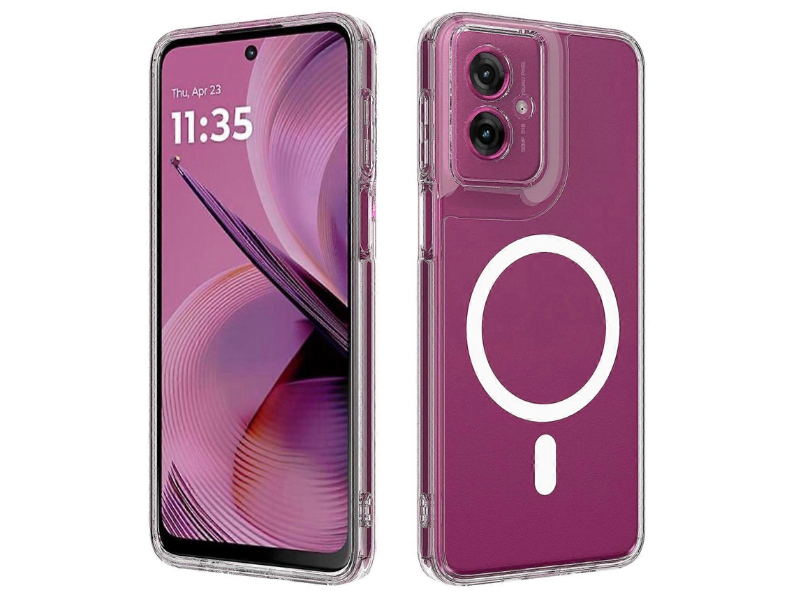 Capa Transparente Para Motorola Moto G55 5g Compatível Com Magsafe Tpu Capa Traseira De Acrílico Transparente