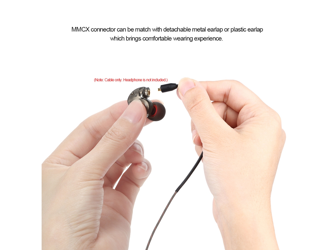 Cabo De Substituição Para Fones De Ouvido Com Conector Mmcx 3.5mm Para Shure Se215 Se315 Se425 Se535 Sony Ue900