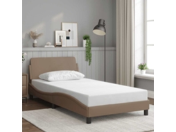 Vidaxl Estrutura De Cama Dover 100x200 Cm Couro Artificial Cappuccino
